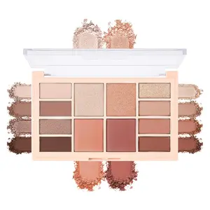 Neutral Eyeshadow Palette – Matte, Shimmer& Glitter Warm Brown Caramel Shades, High-Pigment, Long-Lasting, Blendable Soft Glam Eye Shadow Makeup Kit for Daily Wear, Beginners& Mature Eyes