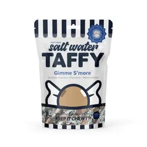 Taffy Shop Gimme S'more, Graham Cracker, Chocolate, Marshmallow Salt Water Taffy – Gourmet Soft Chewy Candy, Bulk Sweet Snack, Fresh Gift & Gluten-Free, 35 Individually Wrapped Pieces (7oz)