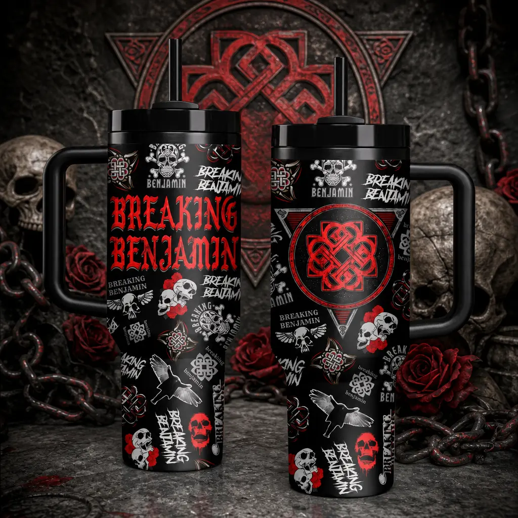 Breaking Benjamin Music Cup 40oz  Tumbler With Handle