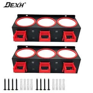 Garage Storage Spray Bottle Rack, New Design 3-Hole Storage Rack, Easy to Store Car Beauty Tools, Black and Red