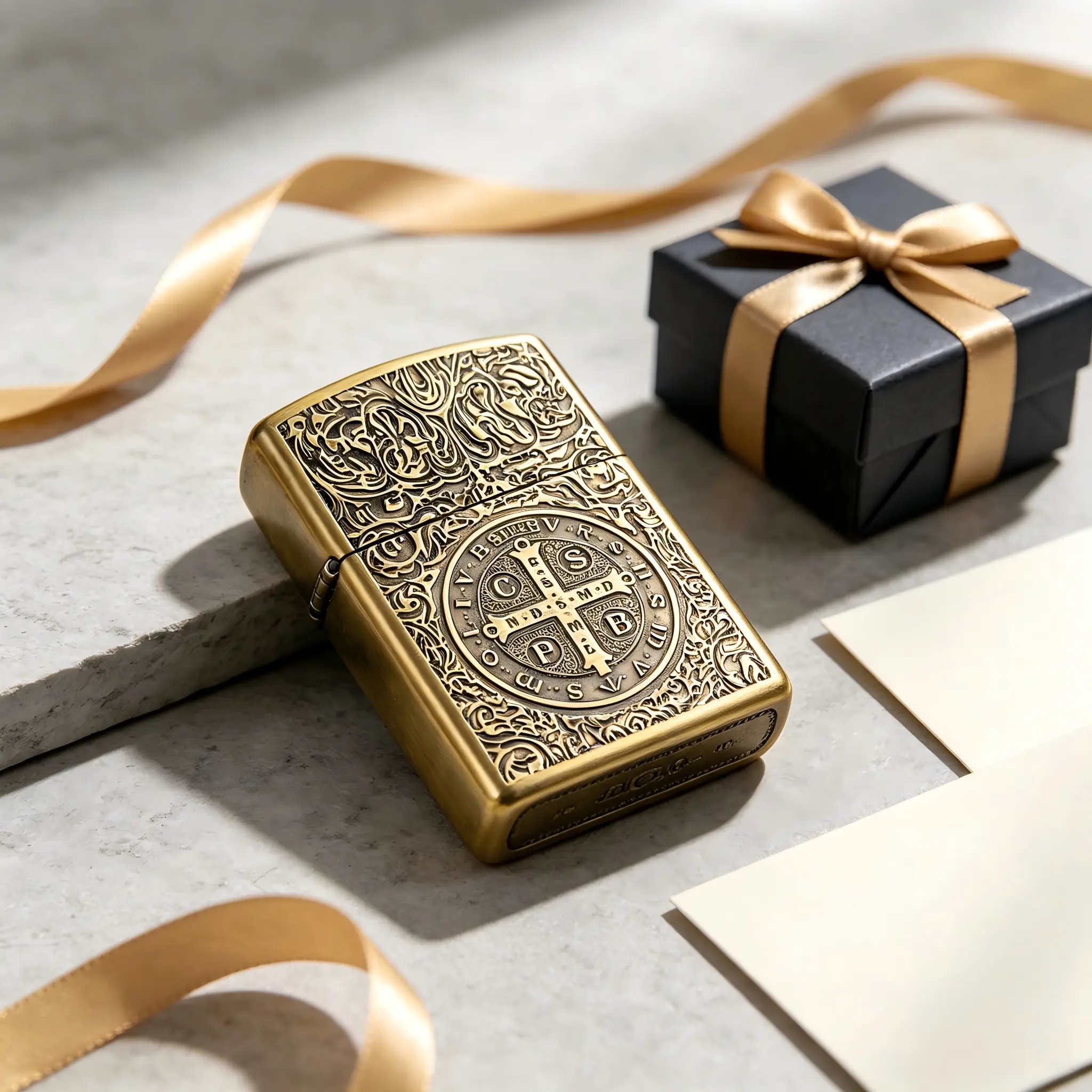 Constantine Brass Kerosene Lighter, Durable Refillable Flame Lighter for Smokers, Dad, Husband