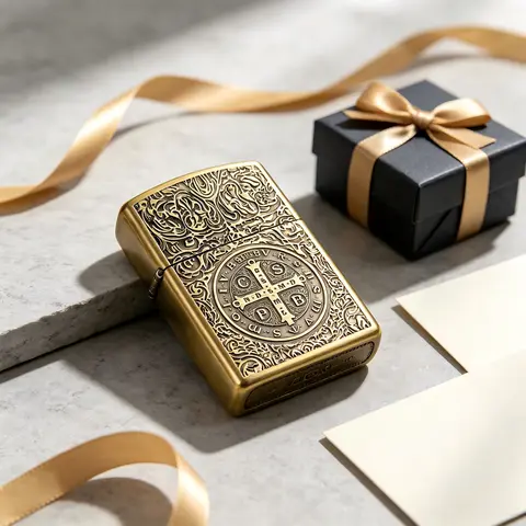 Constantine Brass Kerosene Lighter, Durable Refillable Flame Lighter for Smokers, Dad, Husband