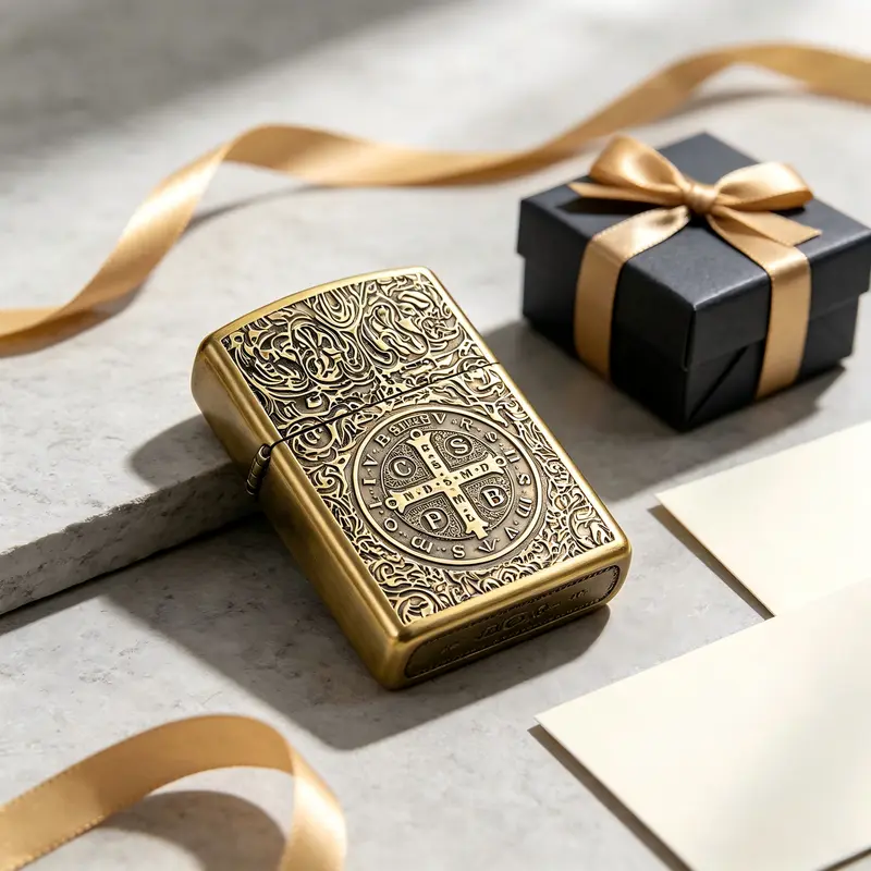 Constantine Brass Kerosene Lighter, Durable Refillable Flame Lighter for Smokers, Dad, Husband