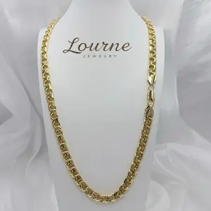 Necklace chino  8mm 24 inch Laminado 14k Capas Oro Real High Quality resistant waterproof