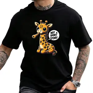 Unique Giraffe Graphic T-Shirt – Relaxed Fit and Breathable Cotton, Fun Gift