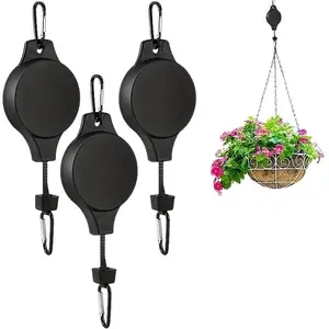 Adjustable Height Plant Hooks, Indoor/outdoor Wheel Hangers, Extendable Wheels for Garden Baskets, Flower Pots, Bird Feeders