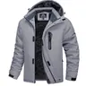 MAGCOMSEN Men's Winter Polyester Hooded Sports Jacket - Water-Resist Shell, Windproof Jacket, Fitted Zip Hooded, Fleece-Lined Insulated Coats for Outdoor Hiking Skiing