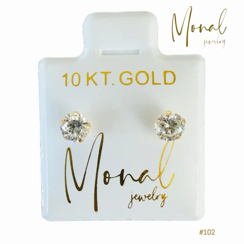 10K Gold Korean Style 4 mm Stud Earrings | Broqueles Coreanos de 4 mm en Oro de 10K