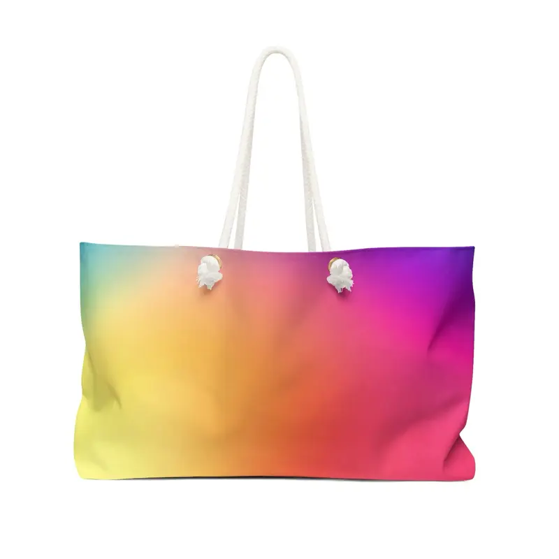 Fun colors abstract large weekend tote bag