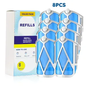 8-Pack Flying Insect Trap Refill Cartridges, Compatible with M364, M364A & Max Series Indoor Traps, Long-Lasting Attractant with Super Sticky Glue Pads, Effectively Catches Gnats and Fruit Flies, Bulk Value Pack with High Cost Performance