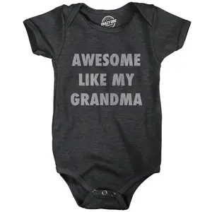Awesome Like My Grandma Baby Bodysuit Funny Sarcastic Grandmother Lovers Graphic Novelty Tee for Infants Funny Baby Onesies Sarcastic Clothes for Baby Funny Grandma Onesie Novelty Onesie Black -