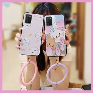 Ring Solid Color Phone Case For Samsung Galaxy A02S/A025G Back Cover Cute Creative Bracelet Waterproof Anti-knock Soft Case Dirt-resistant Protective Personality heat dissipation