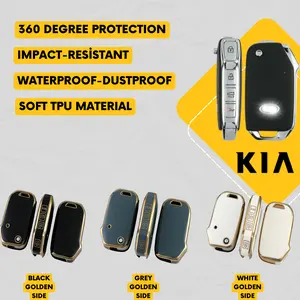 KIA 4-Button Key Fob Cover for Forte Flip Key - Tpu Remote Case