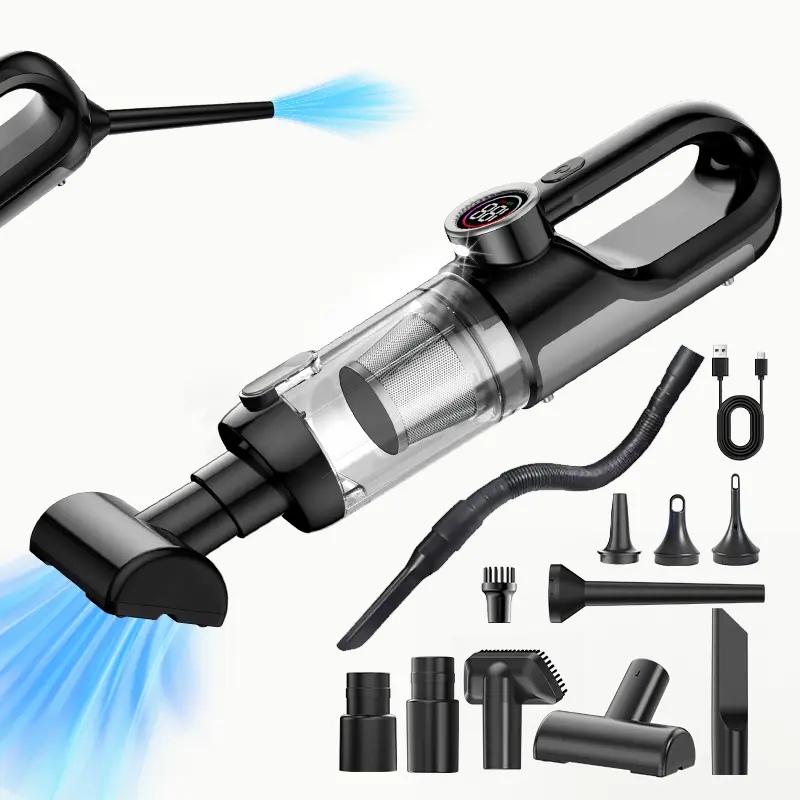 20000/23000PA High-Power Car Vacuum Cleaner - An Essential For Car Cleaning, This Handheld Car Vacuum Cleaner Also Serves As A Car Interior Cleaner. It Features A Digital Display, Long Battery Life, And Is Suitable For Use In Cars, Homes, And Offices.