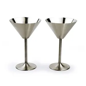 RSVP Set of 2 Stainless Steel Martini Glasses