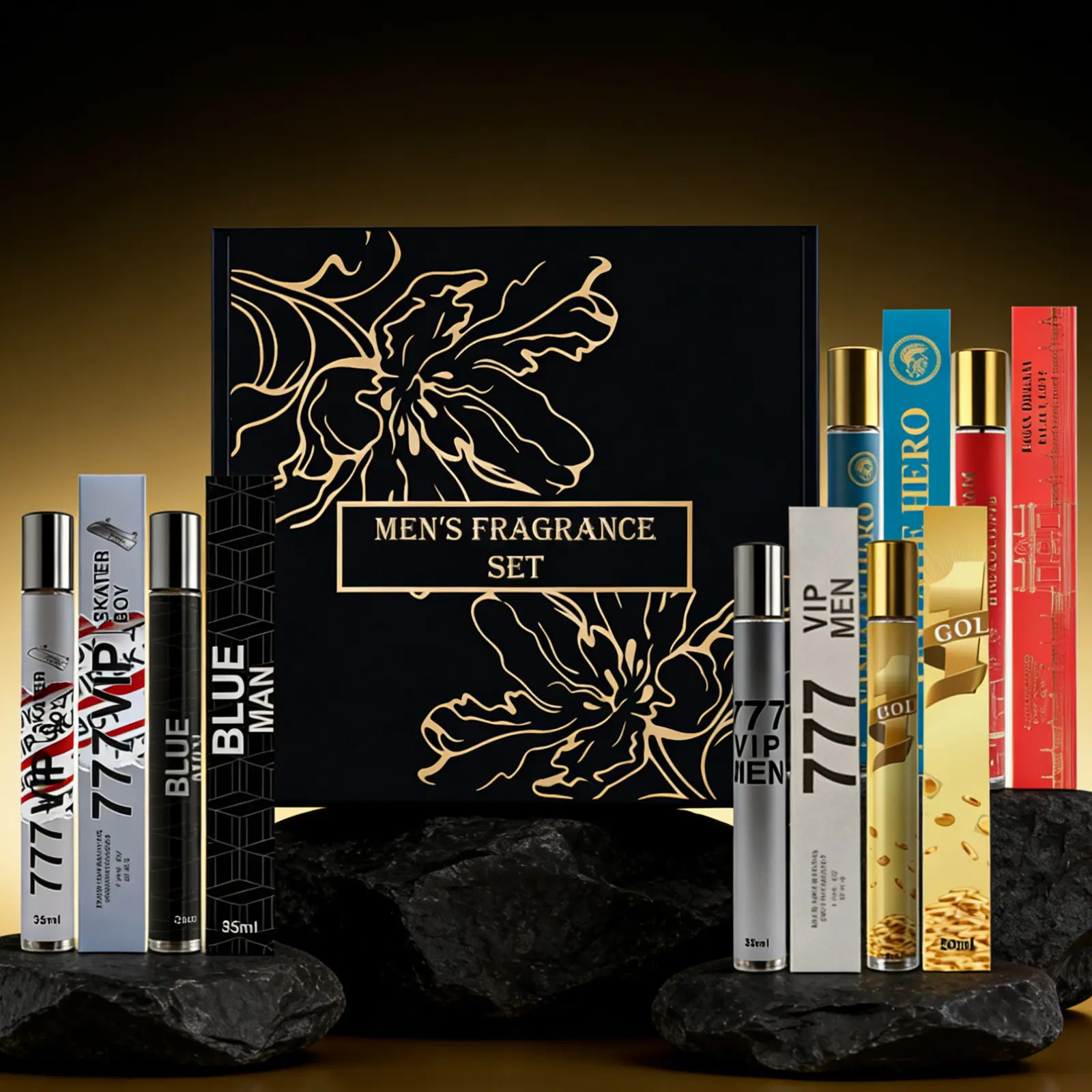 6PACK/7.1oz Men's Cologne Gift Box Set | Portable Mini Travel Fragrances for Him | Elegant Scent Assortment in Beautiful Packaging, Perfect Birthday Anniversary Father's Day Present