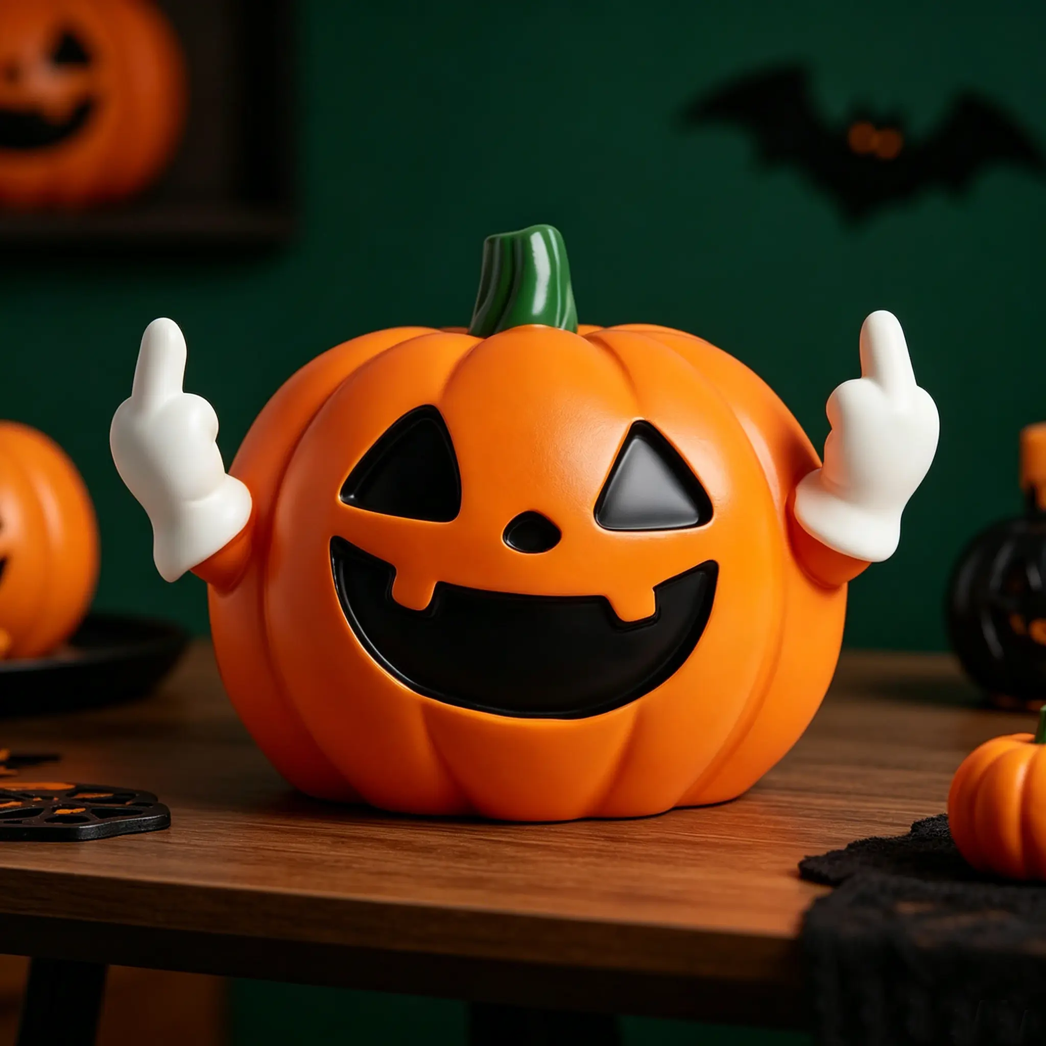 Halloween Pumpkin Decoration Resin Statue Autumn Thanksgiving New Year Decoration Indoor Home Office Desktop Gift