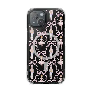 Nutcracker and Ballerina Pattern Phone Case | Magnetic Clear Impact Case