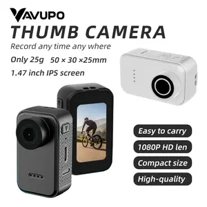 VAVUPO Thumb Camera 1.47-inch IPS Screen 1080P HD Lens 30Fps Compact Design 50x30x25mm Lightweight Portable High Quality Recording