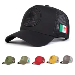 Unisex Mexican Flag Baseball Cap, Adjustable Net Dad Hat for Casual Outdoor Spring Summer Streetwear