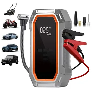 AI CAR- wireless car emergency starter and air pump all-in-one, LED, with mobile phone charging function and emergency lighting function, Powerful Smart Jump tires motorcycles