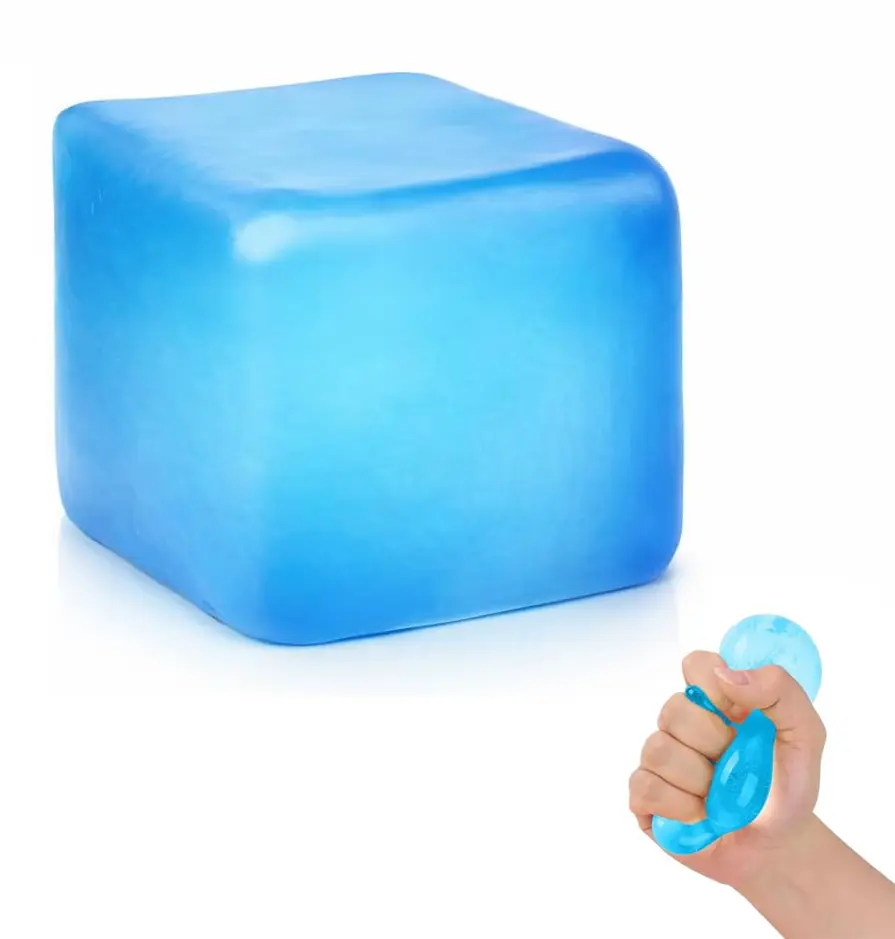 Maltose-Filled Stress Cube, 5cm Slow-Rise Ice-Cube Sensory Fidget Toy for Adults, Anxiety & Stress Relief for Office & Home, Fidgets