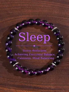 Elastic Bracelet - 8mm Purple Quartz, Purple Ombre, Stress Relief Gemstone, Perfect Gift For Any Occasion