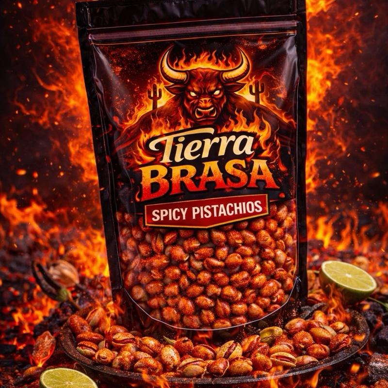 Tierra Brasa Plant Based Fuego Extremo Limited Bundle - Spicy Peanuts Carne Seca Jerky Beef & Spicy Pistachios