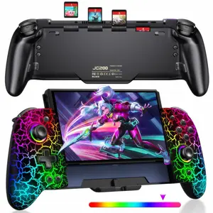 BEBONCOOL Switch Controllers with upgraded Hall Joystick for Switch/OLED, Full-Size Ergonomic Handheld Mode Wireless Switch Joypad, One-Piece Wireless Switch Joypad with Turbo/Programming/1000mAh Battery-JC200