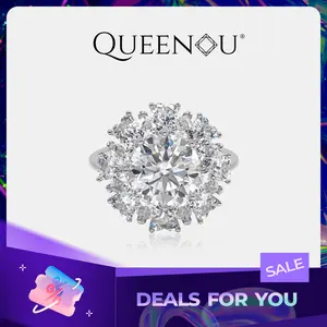 【858】Luxurious Floral Sunburst Synthetic Moissanite Ring - Elegant Wedding/Anniversary Gift, Fashionable Statement Jewelry for Women, Dazzling Floral Design  synthetic moissanite