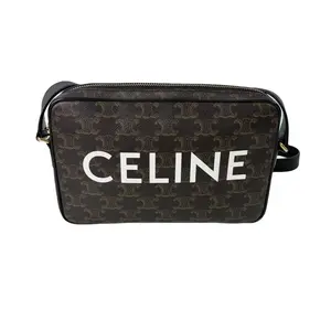 Pre-owned Canvas Crossbody Bags Celine Medium Camera Bag in Triomphe with Bold Logo