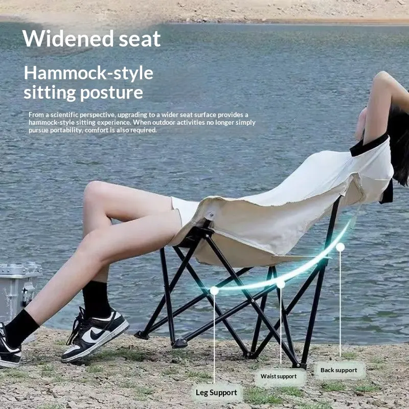 Folding Camping Chair, Portable Outdoor Backpacking Chair for Fishing, Hiking, Picnic, Camping, Beach, Lawn, Concert, Ultralight Compact Camping Chair with Carry Bag