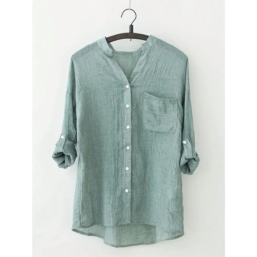 Plus Size Elegant Women's Shirt - Retro Korean Style Long Sleeve Top | Spring Summer Loose Blouse | Vintage Inspired Women's Tops