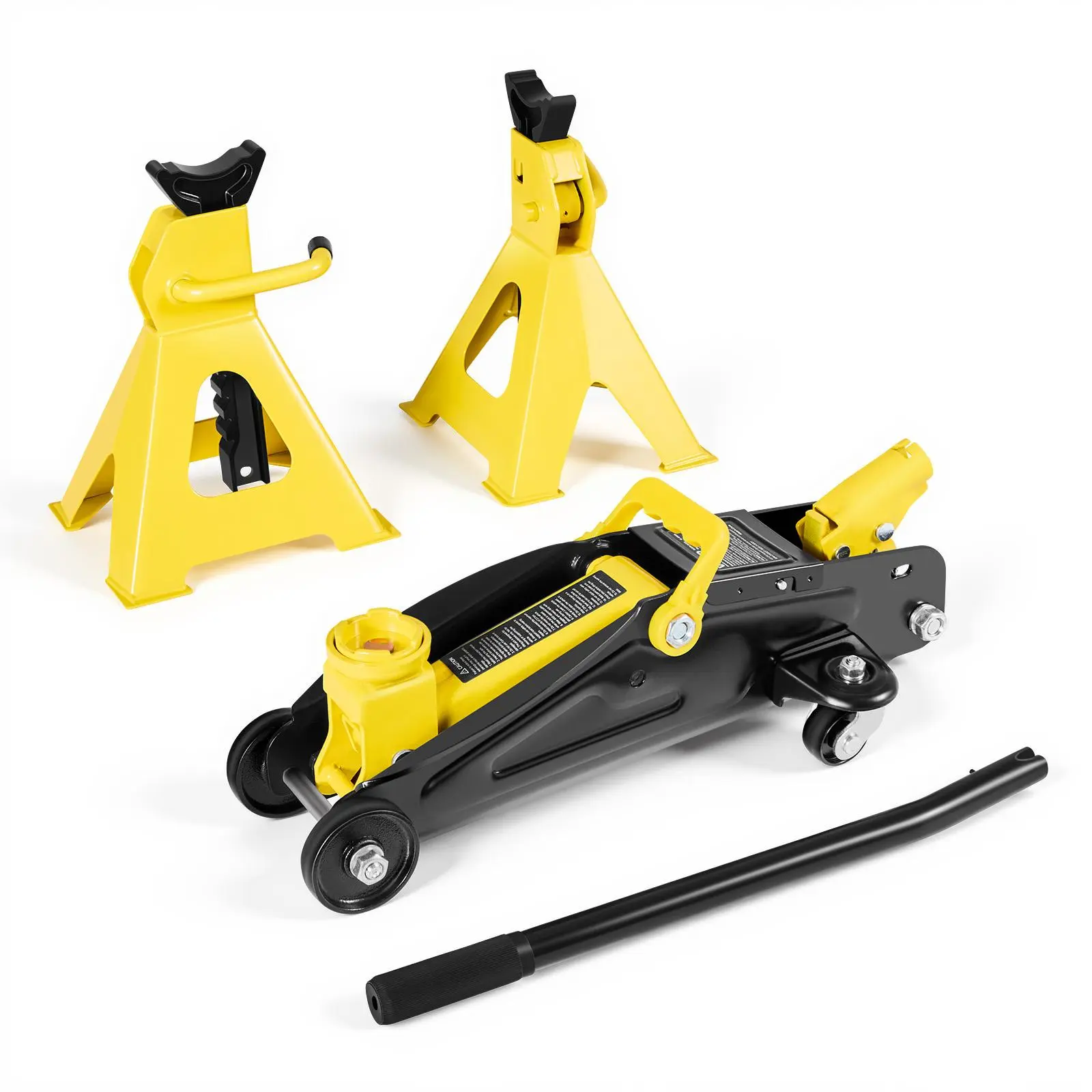【summerfinds】VEVOR Low Profile Floor Jack, Summervibes,Summervibes, 2 Ton (4400 lbs) Capacity, Steel Racing Floor Jack with Stands, Single Piston Quick Lift Pump, Hydraulic Trolley Car Lift for Compact SUVs, Lifting Range 5.1-12.2 Inches