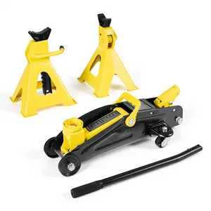 VEVOR Low Profile Floor Jack, Summervibes,Summervibes, 2 Ton (4400 lbs) Capacity, Steel Racing Floor Jack with Stands, Single Piston Quick Lift Pump, Hydraulic Trolley Car Lift for Compact SUVs, Lifting Range 5.1-12.2 Inches