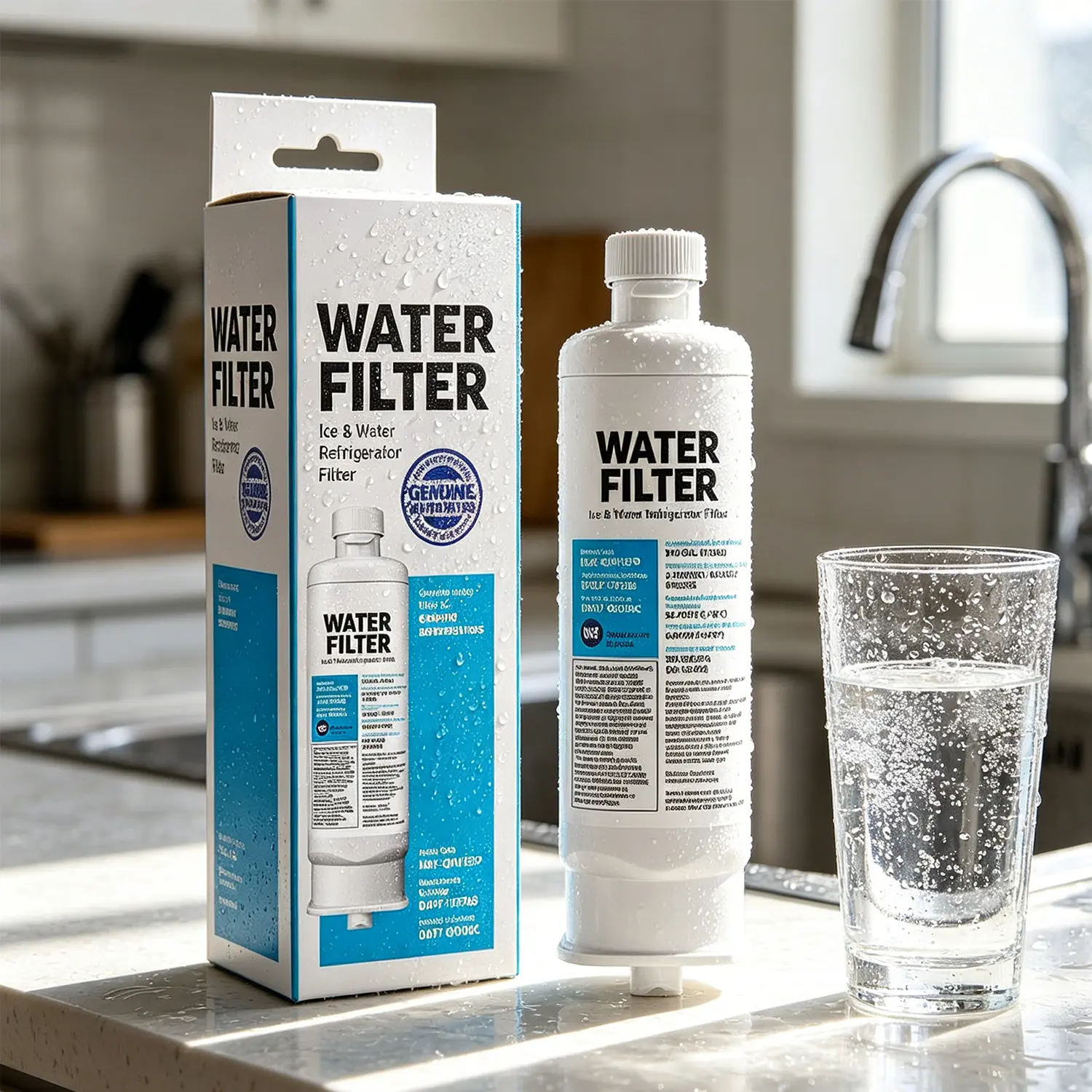 NSF Certified DA97-17376B Samsung Refrigerator Replacement Filter - Inline for Ice Maker & Water Dispenser, 99% Sediment/Chlorine Taste/Odor Removal, Leak-Proof, Push-to-Connect Installation, 300-Gal Capacity Water Filtration, Easy Installation