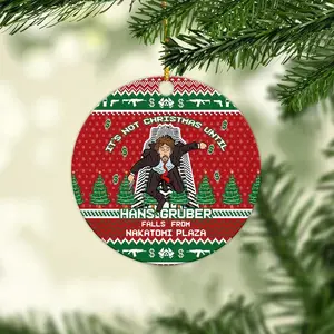 Hans Gruber Fall Nakatomi Plaza Die Hard ceramic Ornament, Nakatomi Plaza Christmas Party 1988 Ornaments, Xmas Decor, Hans Gruber Gifts