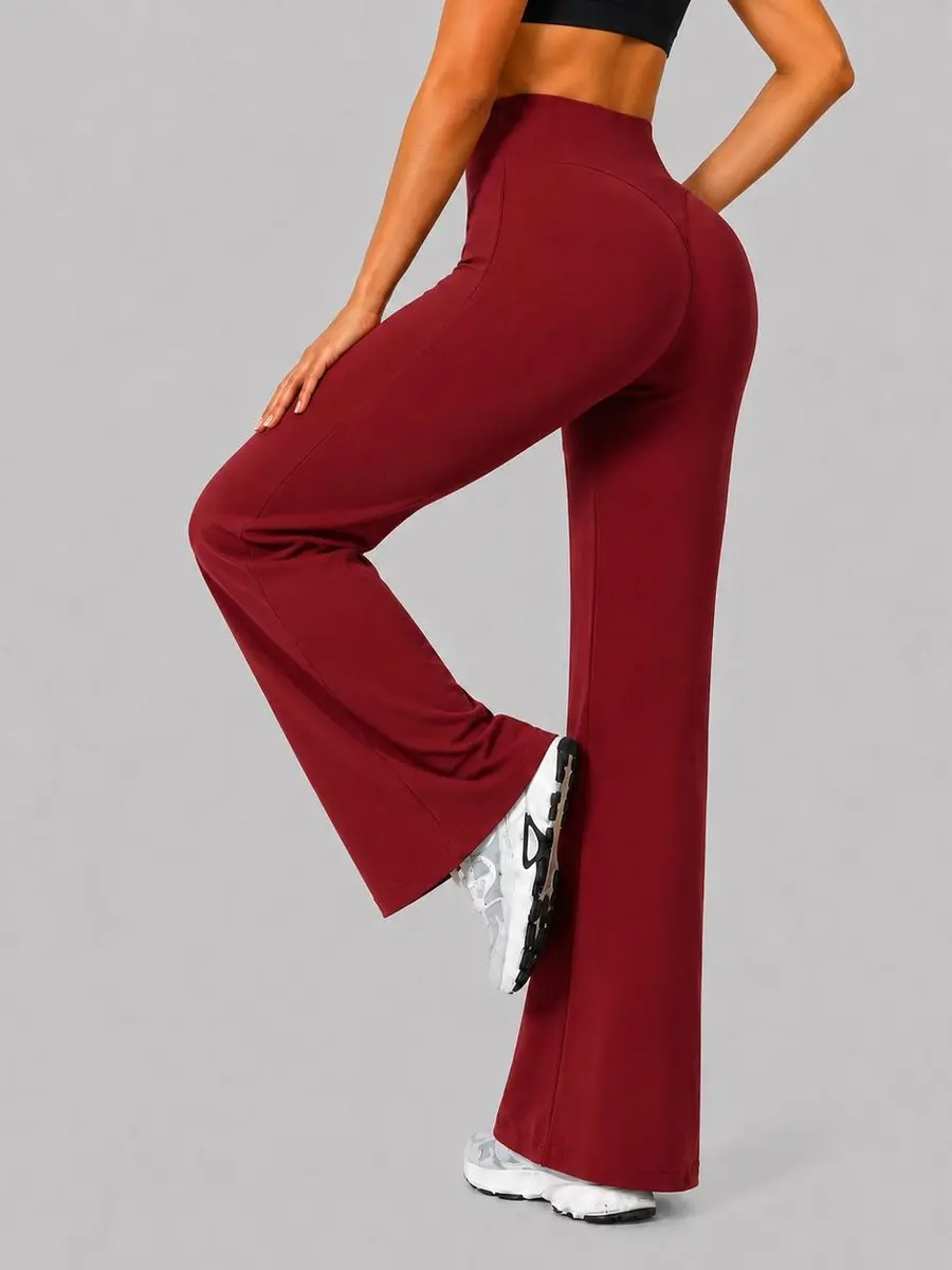 Women's Buttery Soft High-Waisted Seamless Straight Leg Sports Sweatpants - No Front Seam, Back Flare, for Workout & Yoga Fitness Bottoms, Seamless High Waisted Women's Sports Sweatpants