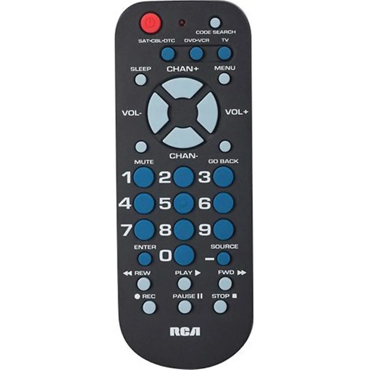 Rca Universal Remote Control 3 Function - Black -