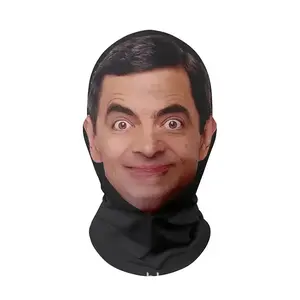 3D CR7 Messi Seamless Mask Funny Face Printed Head Scarf Famous Person Ice Silk Sunscreen Head Mask Halloween Cosplay Party Event Props Party Supplies Party Event Props Polyester Material