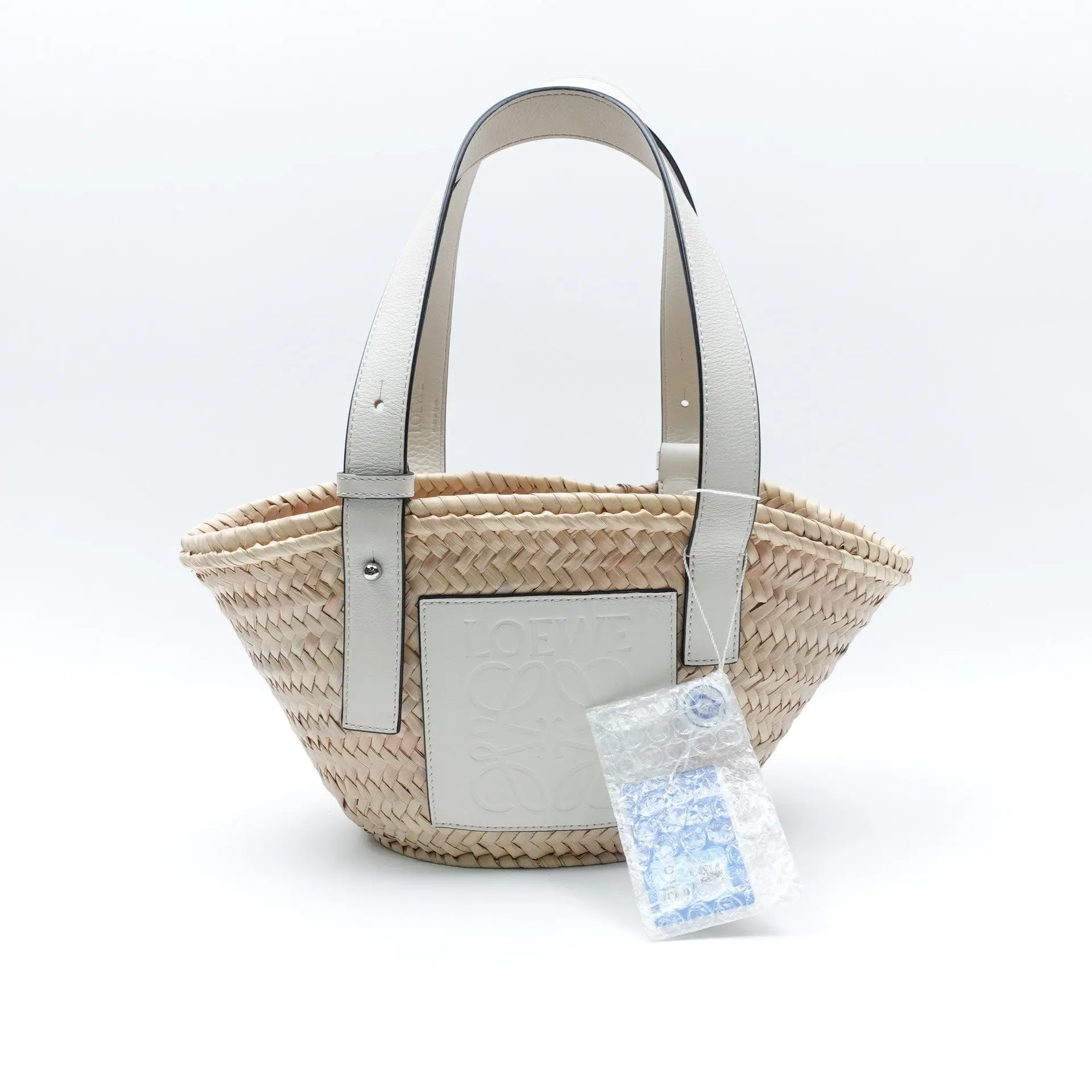 Pre-owned Loewe raffia and leather Tote Bag Woven Basket T10428262