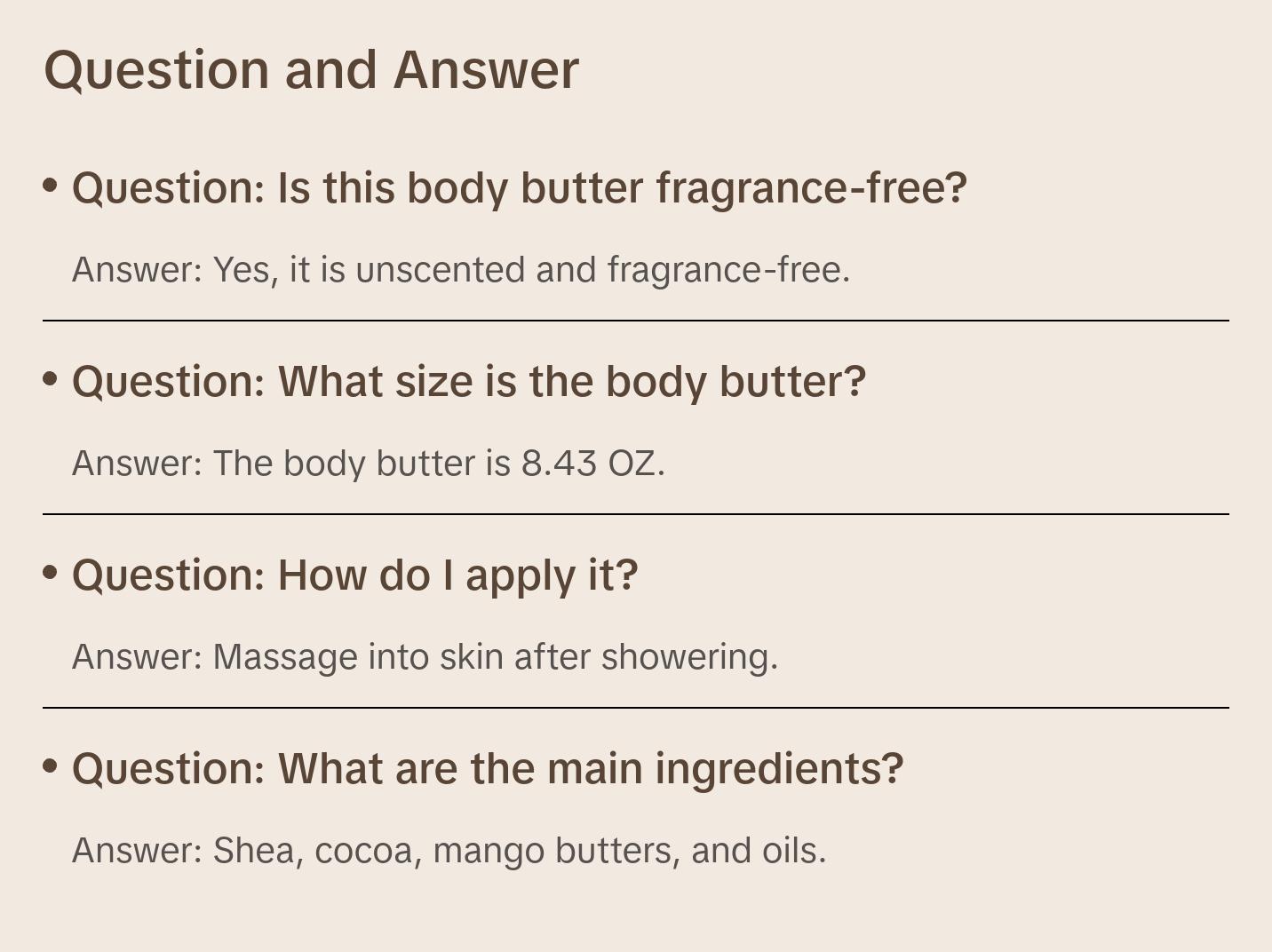 Unscented Shea Body Butter for Skin Moisturizing and Repair - Body Care