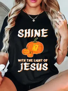 100% Cotton Halloween Christian Shine Light Jesus Costume Men Women T-Shirt