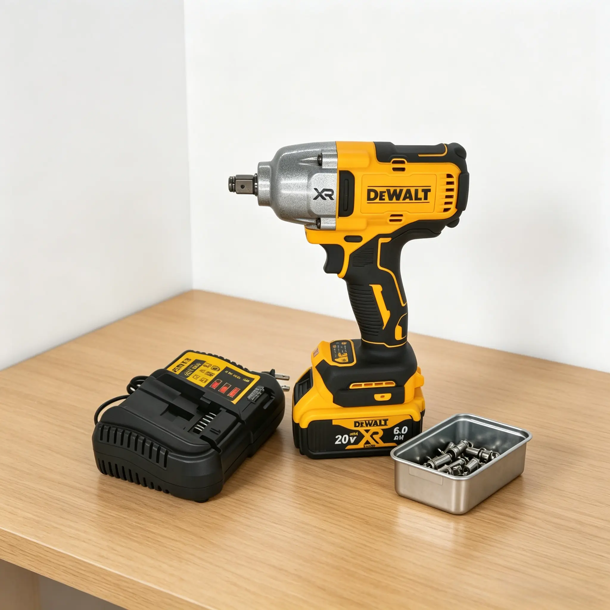 DEWALT DCF900 20V Brushless Cordless Impact Wrench Kit, 1/2" Inch Drive Hog Ring Anvil, Heavy Duty Torque Power Tool with 1Battery 1Charger 1Toolkit (Cordless Impact Wrench Multitools & Accessories)