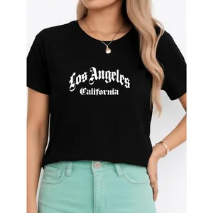 Los Angeles California T Shirt Black Casual Wear Personalized Unisex Women Top Summer Comfortable Breathable Short Sleeve Tee Suitable For All Outfits Made In Usa
