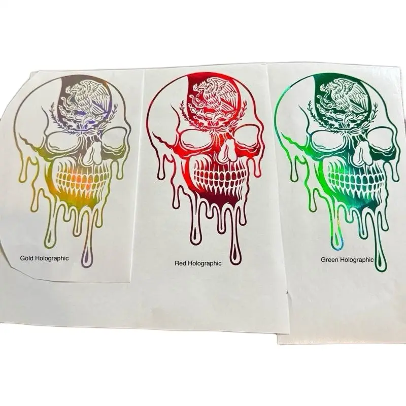 Mexican Skull Decal Sticker - Customizable for Cars, Trucks, SUVs, Glass Doors, Windows, Fridges - Available in Multiple Colors Vehicle Exterior Decoration