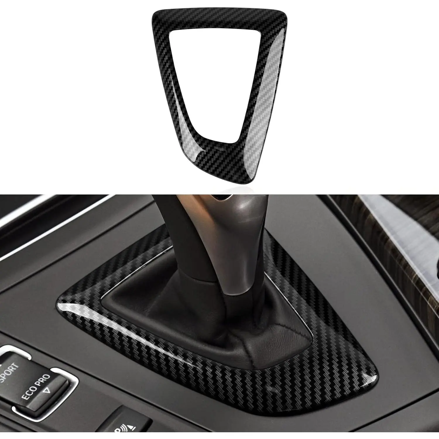 ABS Peel-and-Stick Car Gear Shift Cover Frame Trim Sticker - Durable, Abrasion-Resistant, Scratch-Proof Surface Guard Interior Accessory for BMW F20-F36 (Style C), Interior Fit for Door Handles & Armrests