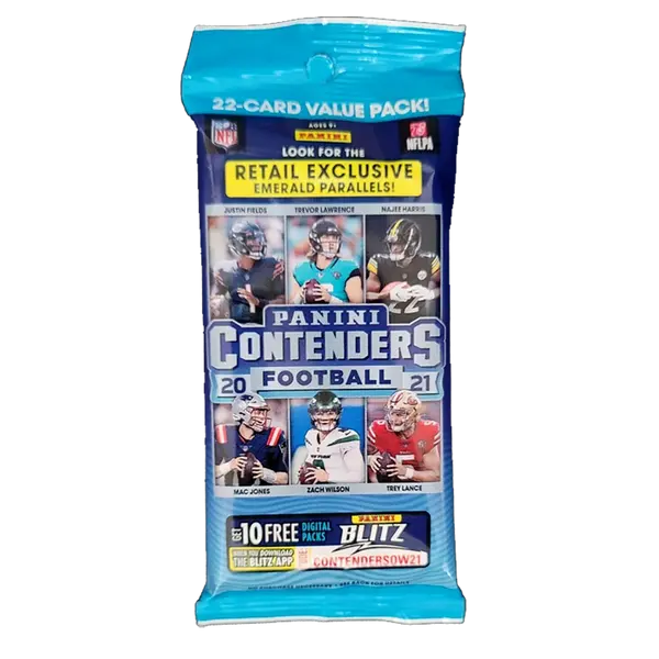 2021 Panini Contenders Football Jumbo Value Pack (Emerald Parallels)