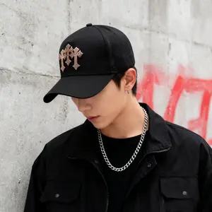 Unisex Premium Black Snapback Hat – 3D Chrome Rose Gold Metal Crosses, Adjustable Streetwear Baseball Cap, Fashionable Trendy for Daily Wear & Street Outfits!