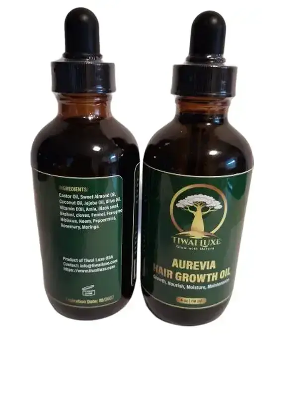 Tiwai Luxe Aurevia Hair Growth Oil – Natural Scalp Nourishing Oil for Stronger Thicker Hair 4 oz with Coconut Olive & Jojoba Oils